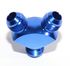 BLUE Male Flare Y-Block Fitting Adapter AN8 8-AN Male to 2X AN8 8-AN Male