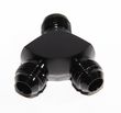 BLACK Male Flare Y-Block Fitting Adapter AN8 8-AN Male to 2X AN8 8-AN Male