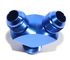 BLUE Male Flare Y-Block Fitting Adapter AN10 10-AN Male to 2X AN10 10-AN Male