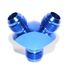 BLUE Male Flare Y-Block Fitting Adapter AN10 10-AN Male to 2X AN10 10-AN Male