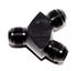 BLACK Male Flare Y-Block Fitting Adapter AN10 10-AN Male to 2X AN10 10-AN Male