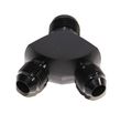 BLACK Male Flare Y-Block Fitting Adapter AN10 10-AN Male to 2X AN8 8-AN Male