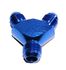 BLUE Male Flare Y-Block Fitting Adapter AN10 10-AN Male to 2X AN8 8-AN Male