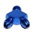 BLUE Male Flare Y-Block Fitting Adapter AN10 10-AN Male to 2X AN8 8-AN Male
