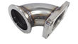 90 Degree Stainless Steel Adapter T3 flange to 2.3” ID 3.2 quot;OD V-band Flange