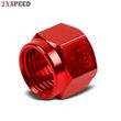 -8AN Fitting Female Cap block off nut Red