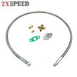 36 quot; BRAIDED STAINLESS STEEL TURBO CHARGER 1/8 NPT FITTING OIL FEED LINE/HOSE KIT