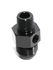 BLACK AN10 Male to 3/8"NPT Male Straight Flare Fitting w/1/8" NPT Gauge Port