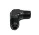 BLACK AN6 6-AN Male to 1/4 quot;NPT Male 90 Degree Flare Fitting Adapter