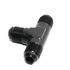 BLACK Male Flare T Fitting Adapter 3-Way AN6 6-AN Male to 2X AN6 6-AN Male