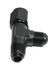 BLACK Flare T Fitting Adapter 3-Way AN6 6-AN Female to 2X AN6 6-AN Male