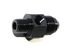 BLACK AN8 Male to 1/4" NPT Male Straight Flare Fitting w/1/8" NPT Gauge Port