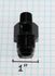 BLACK AN8 Male to 1/4" NPT Male Straight Flare Fitting w/1/8" NPT Gauge Port