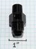 BLACK AN8 Male to 3/8"NPT Male Straight Flare Fitting w/1/8" NPT Gauge Port