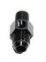 BLACK AN8 Male to 3/8"NPT Male Straight Flare Fitting w/1/8" NPT Gauge Port