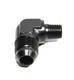 BLACK AN8 8-AN Male to 1/4 quot;NPT Male 90 Degree Flare Fitting Adapter