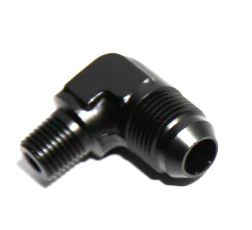 Male 8-AN AN8 to 90 Degree 1//4 NPT Fitting Elbow Car Performance Adapter black