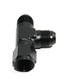 BLACK Flare T Fitting Adapter 3-Way AN8 8-AN Female to 2X AN8 8-AN Male