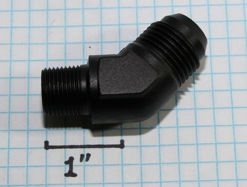 BLACK AN10 10-AN Male to 3/8"NPT Male 45 Degree Flare Fitting Adapter 