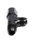 BLACK Flare T Fitting Adapter 3-Way AN10 10-AN Female to 2X AN10 10-AN Male