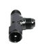 BLACK Flare T Fitting Adapter 3-Way AN10 10-AN Female to 2X AN10 10-AN Male