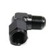 BLACK AN6 Female to 6AN AN-6 Male 90 Degree Flare Swivel Fitting Adapter
