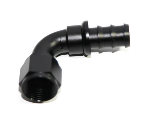 AN12 12AN 90 Degree Hose End Fitting Push Lock Push On Adapter Black 
