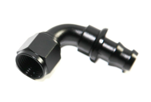 ColorFittings Black 8AN 90° Female Aluminum Hose End – Polished & Anodized