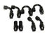 12FT AN10 Stainless Steel Braided Line+8PCS AN10 BLACK Swivel Fitting Adapter