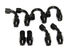 12FT AN8 SS Braided Line+8PCS AN8 BLACK Swivel Fitting Adapters COMBO