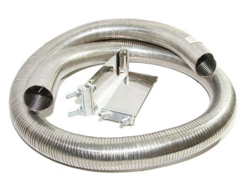 72" Galvanized Flexible Exhaust Tubing 2.25"ID  with 2xSS Butt Joint Band Clamp