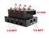 1/4"NPT 4Corner Block Manifold Solenoid Valve 300PSI Control Air Bag Suspension