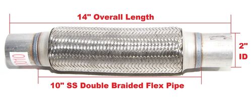 EMUSA 2.5" X 5.5" Stainless Steel Double Braided Flex Pipe Connector For Toyota Mazda Dodge