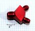 3-Way Y-Block Fitting Adapter AN12 12-AN Male to 2X AN8 8-AN Male RED