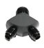 3-Way Y-Block Fitting Adapter AN12 12-AN Male to 2X AN8 8-AN Male BLACK