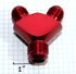 3-Way Y-Block Fitting Adapter AN12 12-AN Male to 2X AN10 10-AN Male RED
