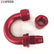 (one)16AN-AN16 180Degree Swivel Oil/Fuel/Gas Line Hose End Fitting Adapter Red