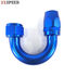 (one)16AN-AN16 180Degree Swivel Oil/Fuel/Gas Line Hose End Fitting Adapter Blue