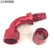 (one) 16AN AN16 90 Degree Swivel Oil/Fuel/Gas Line Hose End Fitting Adapter Red