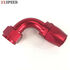 (one) 16AN AN16 90 Degree Swivel Oil/Fuel/Gas Line Hose End Fitting Adapter Red