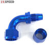 (one) 16AN AN16 90 Degree Swivel Oil/Fuel/Gas Line Hose End Fitting Adapter Blue