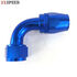 (one) 16AN AN16 90 Degree Swivel Oil/Fuel/Gas Line Hose End Fitting Adapter Blue