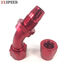 (one) Red AN-16 AN16 45° Deg Swivel Fuel Oil Gas Line Hose End Fitting Adapter