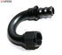 (one) 12AN AN-12 180° Swivel Fuel Oil Gas Line Push-on Hose End Fitting Black