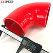 For elbow Silicone hose 90 degree 3.5 quot; to 3 quot; Reducer Coupler Intercooler Red