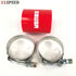 (one) Silicone hose 2.25" straight Coupler Red + (two) SS T Bolt clamps