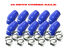 10SET Universal BLUE 4PLY 1x45 Deg 4"-3.5" ID Silicone+2xStainles Steel T-clamp