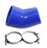 10SET Universal BLUE 4PLY 1x45 Deg 4"-3.5" ID Silicone+2xStainles Steel T-clamp