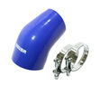 Universal BLUE 4PLY 1x45 Degree 4 quot;-3.5 quot; ID Silicone+2xStainles Steel T-clamp