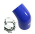 Universal BLUE 4PLY 1x45 Degree 4"-3.5" ID Silicone+2xStainles Steel T-clamp